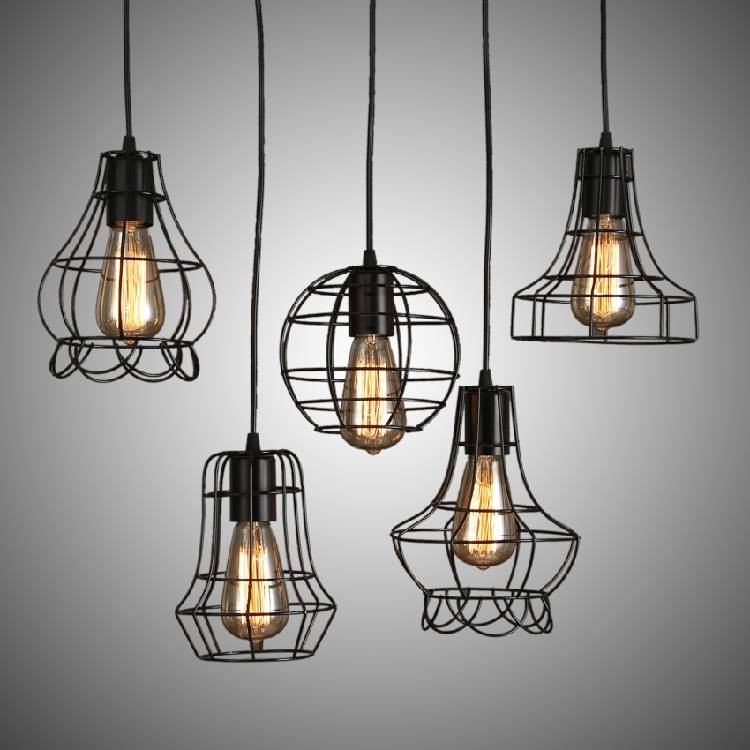 ĐÈN THẢ LỒNG SẮT (đã kèm bóng Edison)