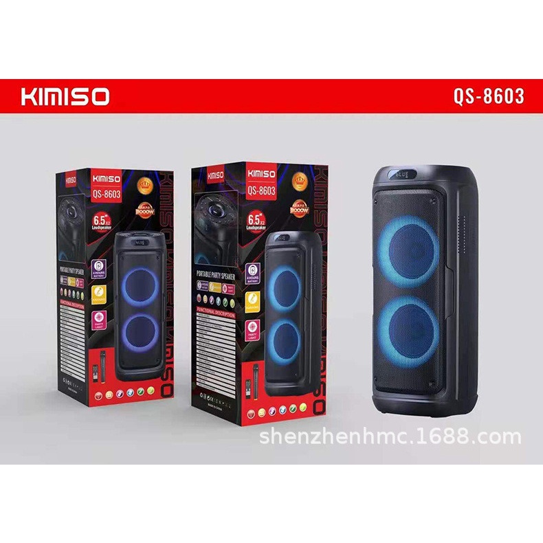 Loa karaoke bluetooth QS-8603 party box, bass cực mạnh tặng kèm 1 micro không dây