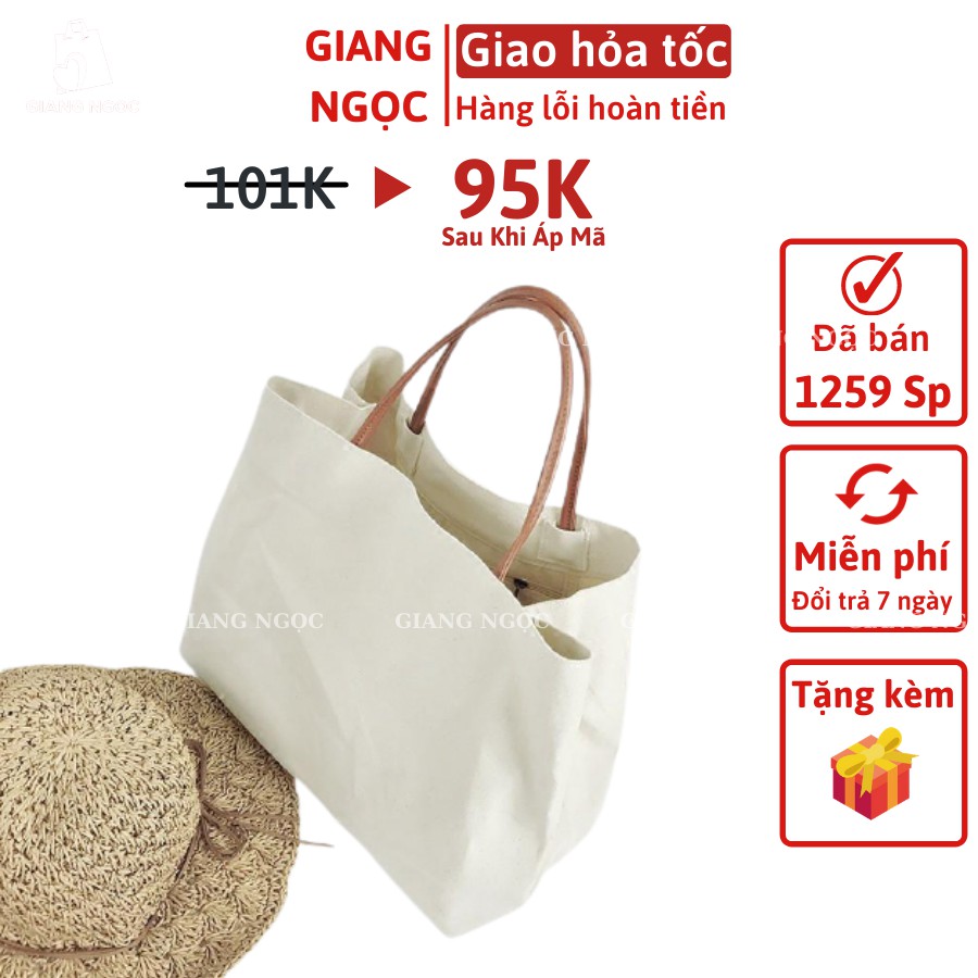 Túi Vải Canvas Cỡ Lớn Phong Cách Hàn Quốc