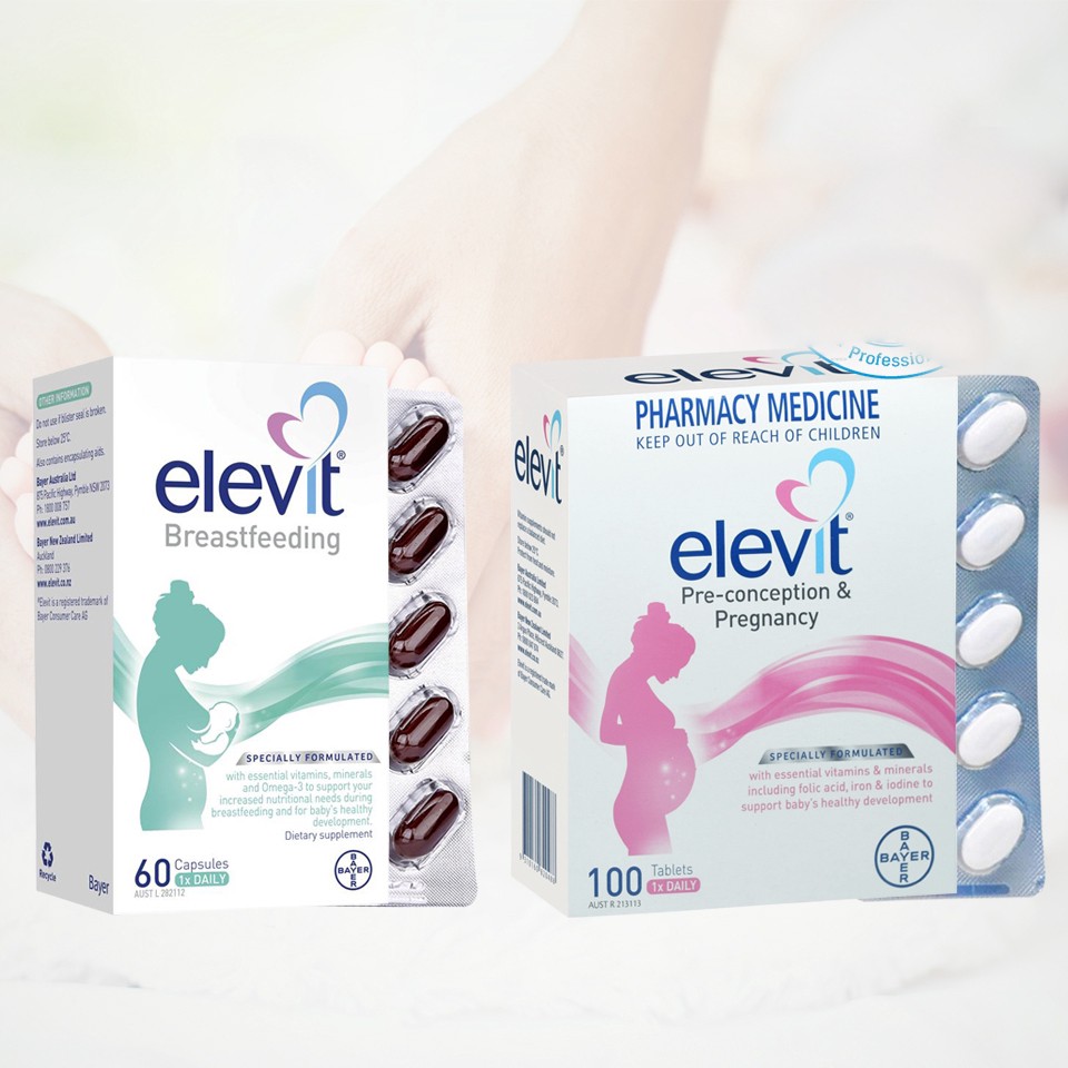 Vitamin Elevit Cho Con Bú Và Phụ Nữ Sau Sinh Của Úc (60 Viên)