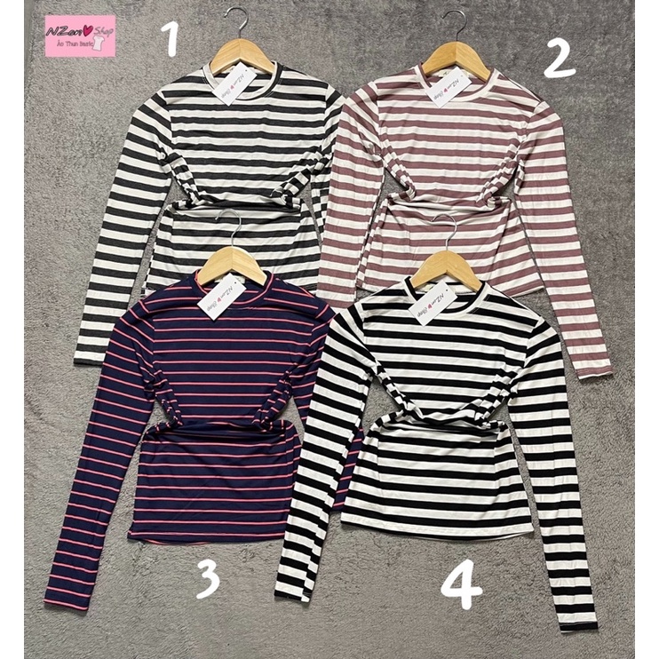 ÁO THUN SỌC TAY DÀI CỔ TRÒN ÔM BODY ( NZON SHOP ) | BigBuy360 - bigbuy360.vn