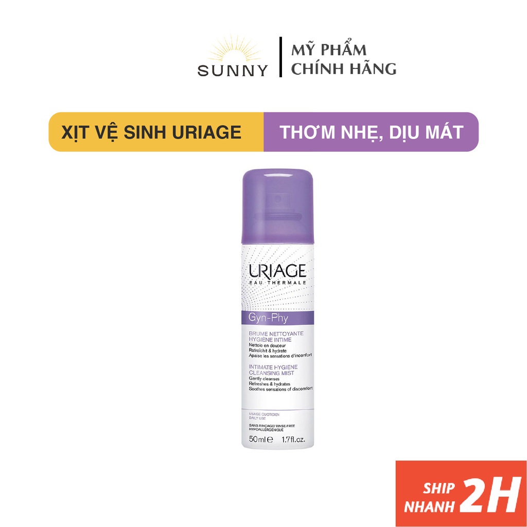 Nước rửa vệ sinh phụ nữ dạng xịt URIAGE không cần rửa lại với nước, dạng xịt tiện lợi, dung dịch chăm sóc vệ sinh phụ nữ