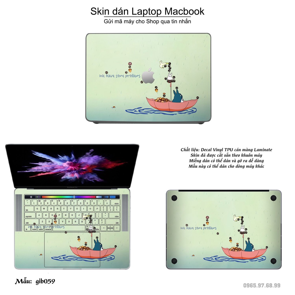 Skin dán Macbook mẫu Ghibli (đã cắt sẵn, inbox mã máy cho shop)