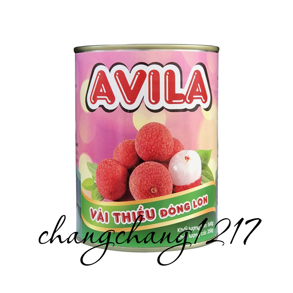 Vải Thiều Ngâm Nước Đường Đóng Lon Avila Lon 560gr