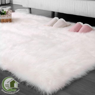 [ 1,6m x 2m ] Thảm lông xù màu trắng, thảm lông trang trí chụp hình ảnh