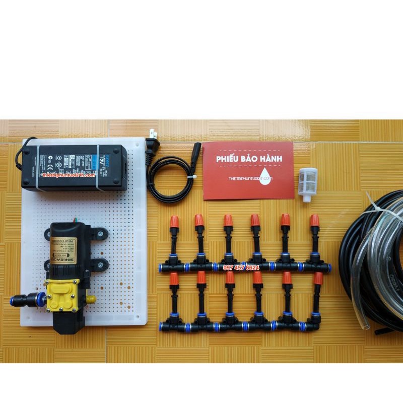 Bộ phun sương tự động hẹn giờ hoặc smart wifi qua điện thoại ,bơm sinleader 12m _15m2