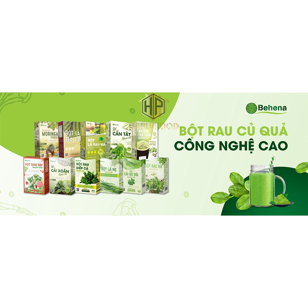 Bột rau củ sấy lạnh Behena Hộp 50gr - Bột rau xanh ăn dặm cho bé - Làm bánh, tạo màu tự nhiên - Bolyfood