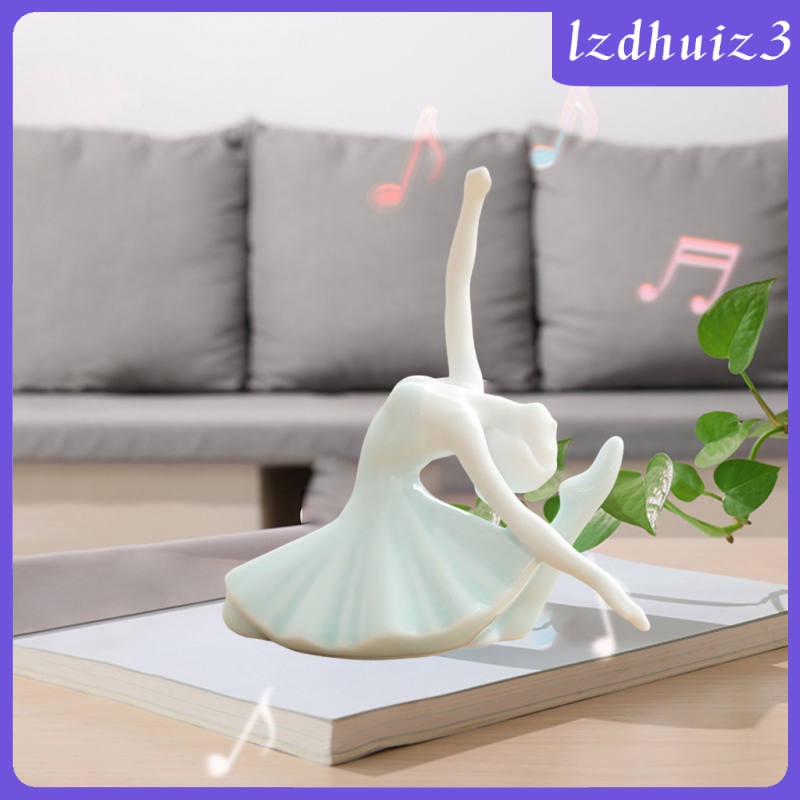 Tượng điêu khắc bằng gốm hình cô gái tập yoga tinh tế trang trí cho bàn làm việc văn phòng kệ tivi quà tặng bạn bè