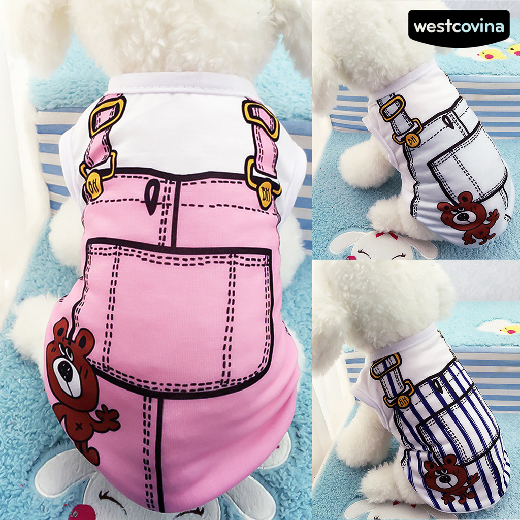 Áo Cotton Họa Tiết Hoạt Hình Cho Thú Cưng