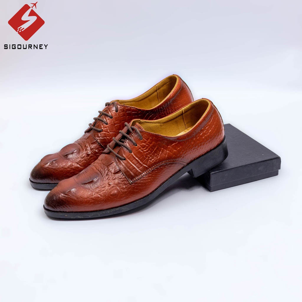 Giày Tây Nam Dập Vân Cá Sấu Cao Cấp, Thiết Kế Lịch Lãm, Sang Trọng SIG-10
