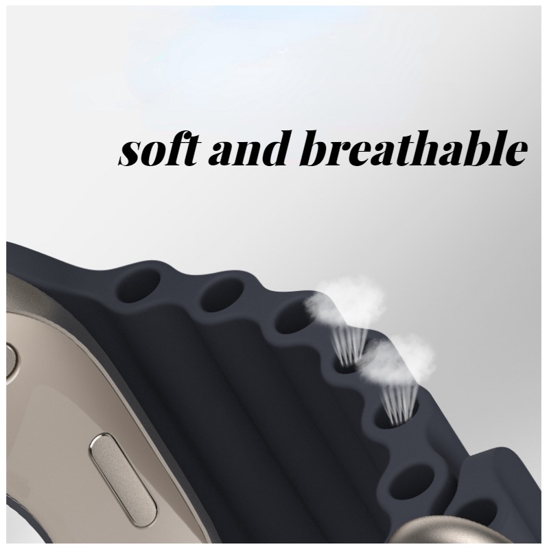 Dây Đeo Thay Thế Bằng Cao Su Silicone Thoáng Khí Cho IWatch Series 8Ultra 7 6 5 Se 49mm 45mm 44mm 41mm 42mm 38mm