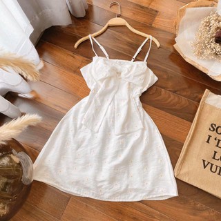 ĐẦM HOA CÚC 2 DÂY NƠ NGỰC
