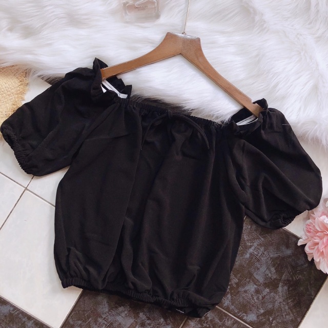 Áo kiểu croptop lệch vai - áo kiểu croptop thời trang