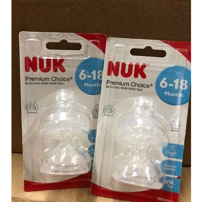 Núm ty Nuk silicon size 0 - 18+ (vỉ đôi)