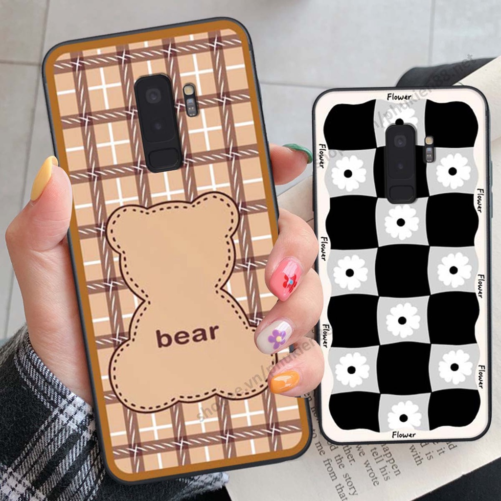 Ốp lưng Samsung S9 / S9 Plus / S9+ ốp điện thoại LineBear, bé tóc xù, hoa siêu đẹp