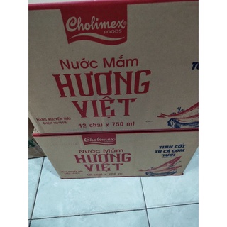 Thùng 12 chai nước mắm Hương Việt 750ml- tặng chén