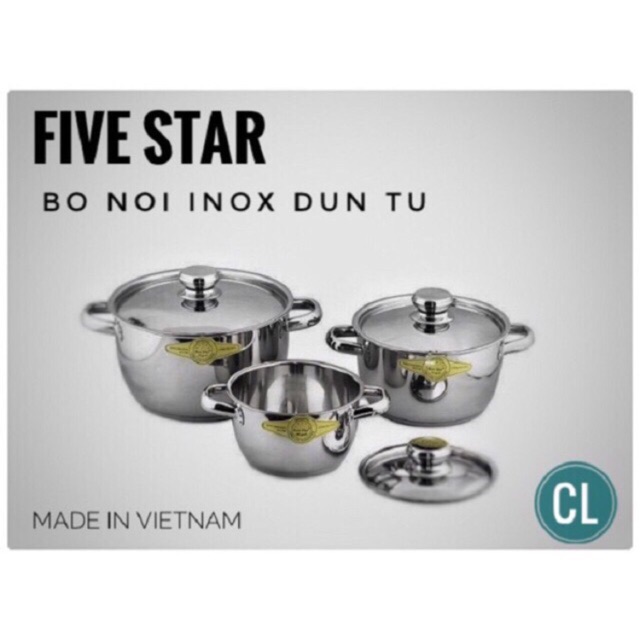 Bộ 3 nồi Inox FiveStar Royal Cool