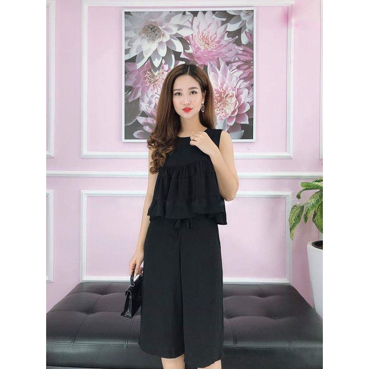 Set bộ ống rộng peplum mặc nhà mùa hè cực xinh-VV79