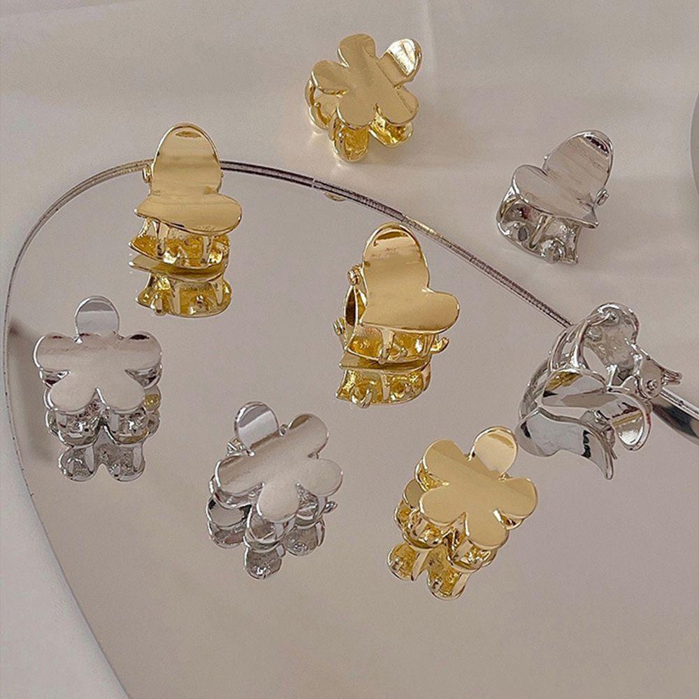 EXPEN Kẹp Tóc Kim Loại Hình Hoa Trái Tim Màu Trơn Thời Trang Hàn Quốc Cho Nữ