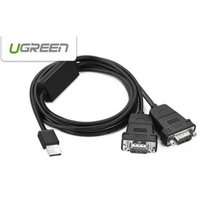 Cáp chuyển USB to 2 RS232 Ugreen 30769 US229 (USB 2.0 to 2 com 9 chân Male - Male,dài 1,5met)