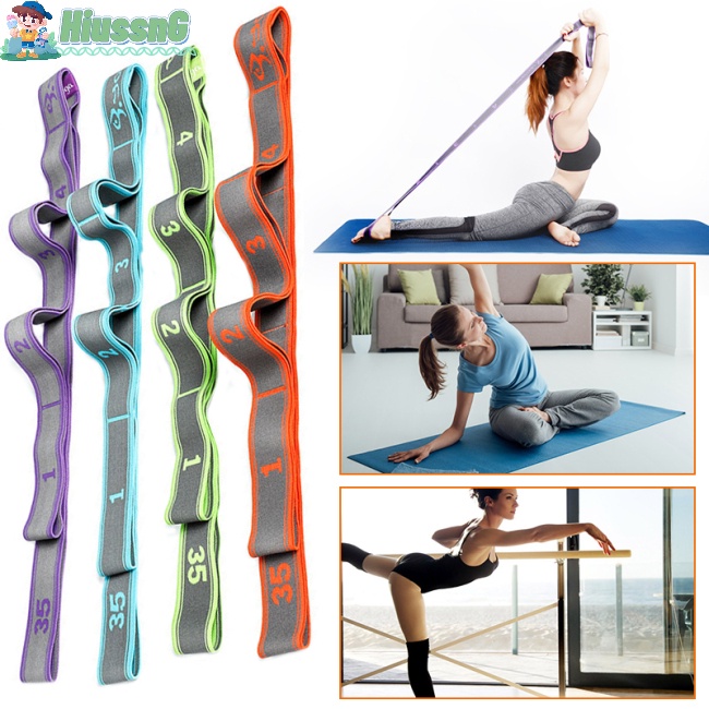 Dây Đai Kháng Lực 9 Vòng Co Giãn Hỗ Trợ Luyện Tập Yoga / Thể Thao