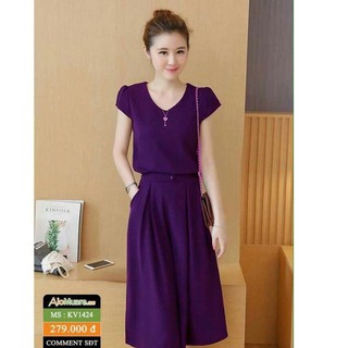 Đồ Mặc Nhà, Đồ Bộ Nữ Mặc Nhà Kiểu Quần Ống Rộng Chất Cát Hàn Cực Chất