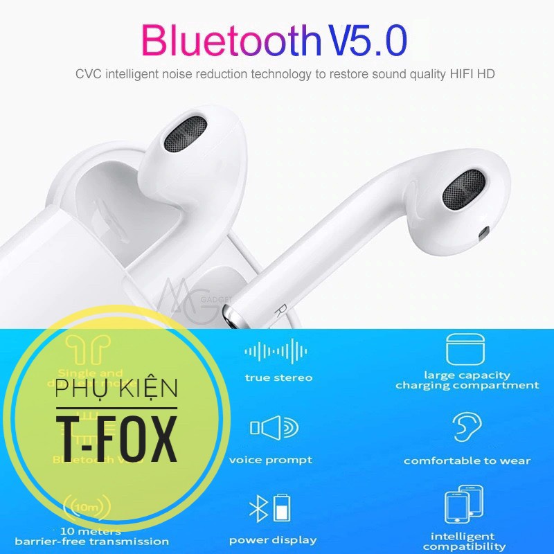 Tai nghe bluetooth i12 bản mới nhất tự động kết nối đầy đủ tính năng âm thanh chuẩn