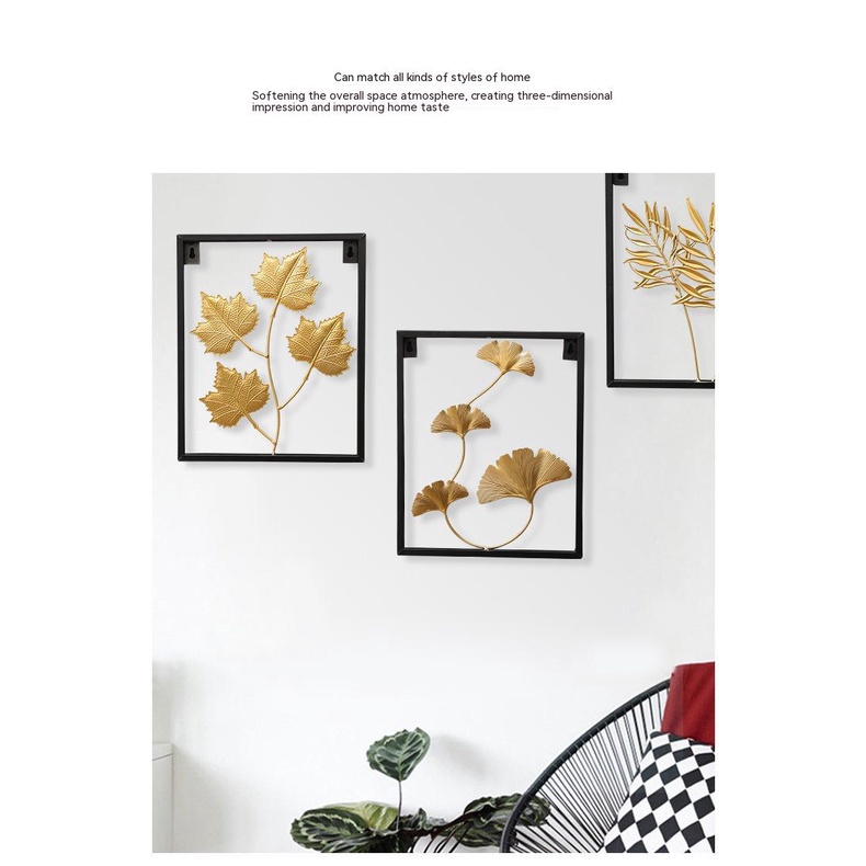 Phụ Kiện Treo Tường Trang Trí Hình Lá Vàng Sáng Tạo