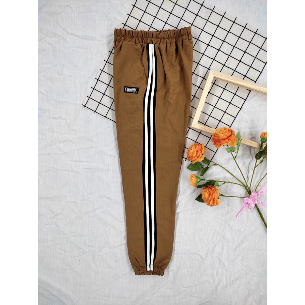 Quần đũi nữ dáng dài lưng thun, gấu bo chun trẻ trung năng động, với chất liệu vải đũi hàn cao cấp, thoáng mát