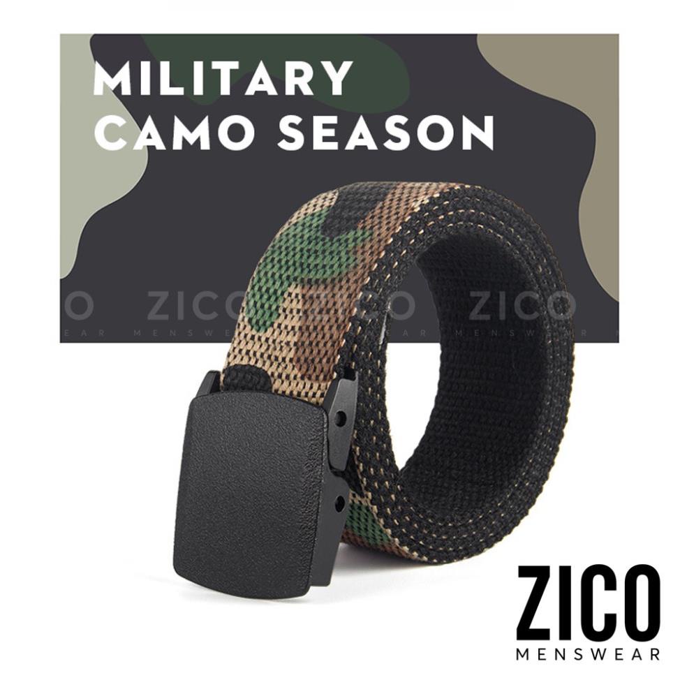 TẾT🌺 Dây nịt vải dù Canvas ZICO MENSWEAR khóa cài tự động - Thắt lưng dù nam họa tiết rằn ri