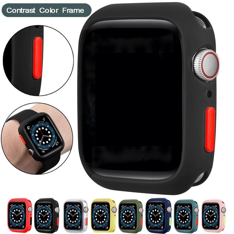 Ốp Silicone mềm nhám màu kẹo cho đồng hồ Apple 40MM 44MM 42MM 38MM iWatch Series SE 6 5 4 2