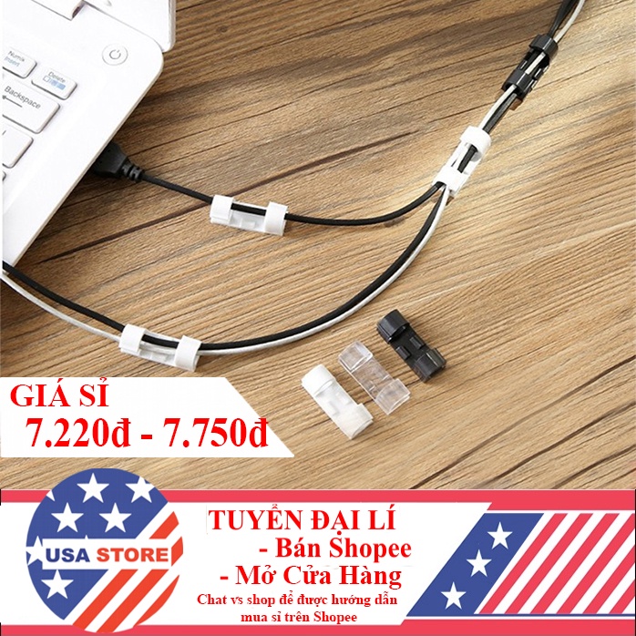 Kit 16/20 Đai Khóa Nhựa Giữ Nẹp Cố Định Dây Điện, Dây Mạng Gọn Gàng Văn Phòng/Gia Đình Cds1016