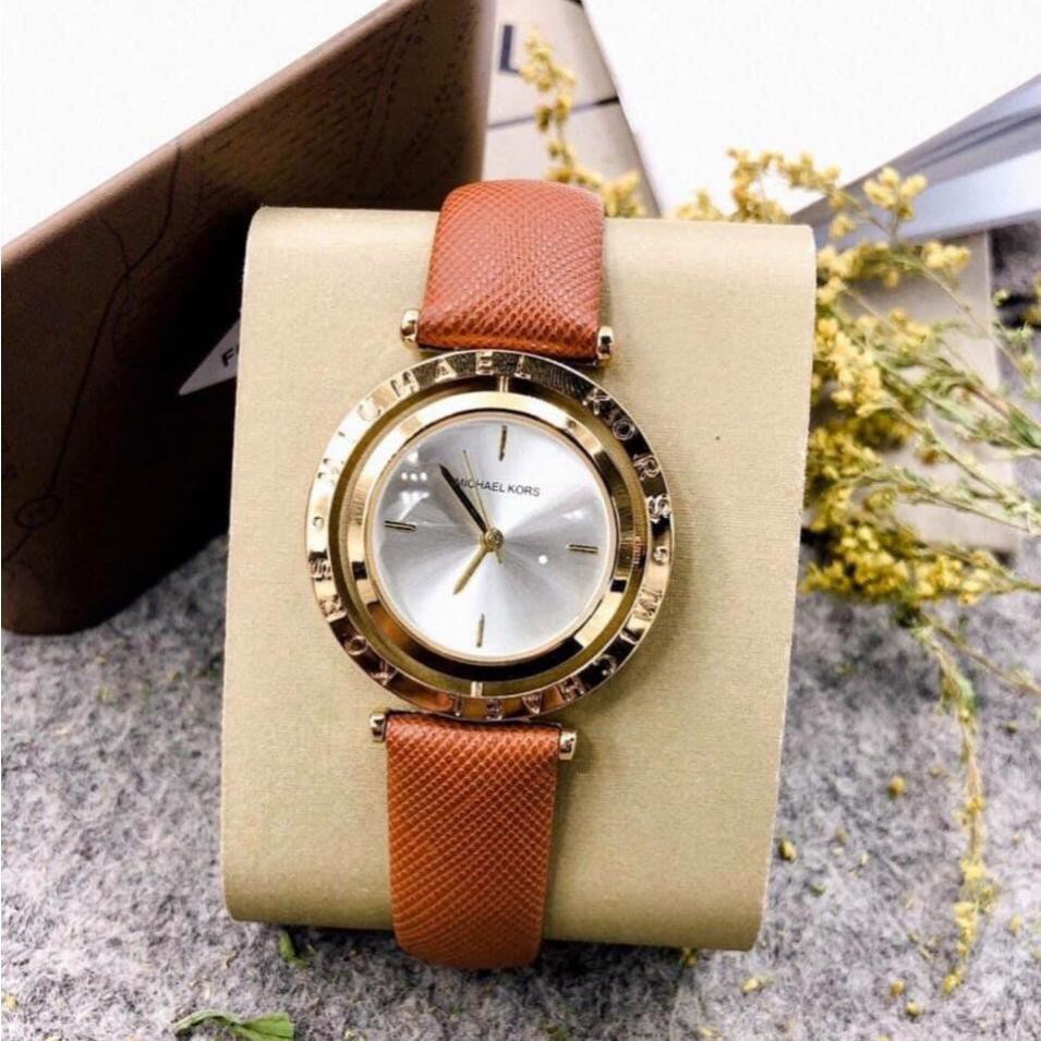 [Free Ship] Đồng hồ nữ Michael kors MK46 dây da cao cấp, mặt xoay -Jun31watch