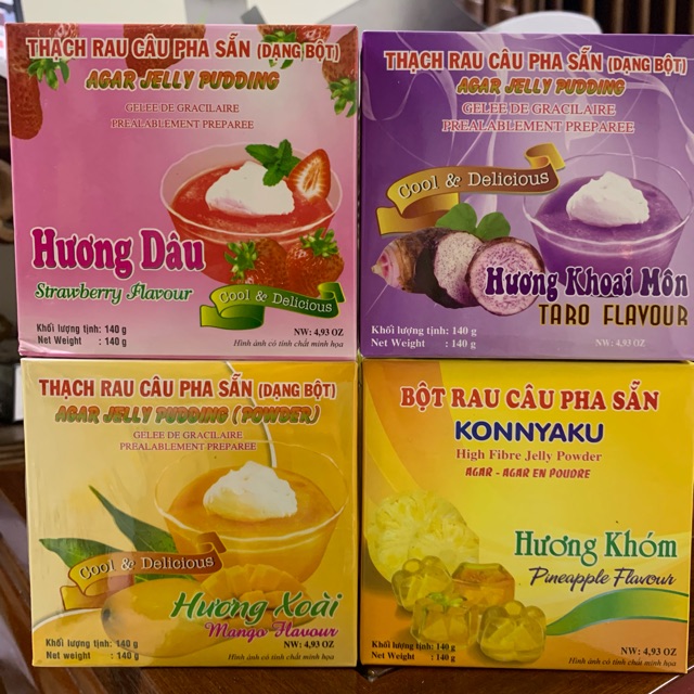 [Mã GROSALEHOT giảm 8% đơn 250K] BỘT THẠCH RAU CÂU PHA SẴN KONNYAKU 140g