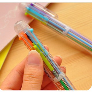 Bút bi bấm 6 ngòi nhiều màu