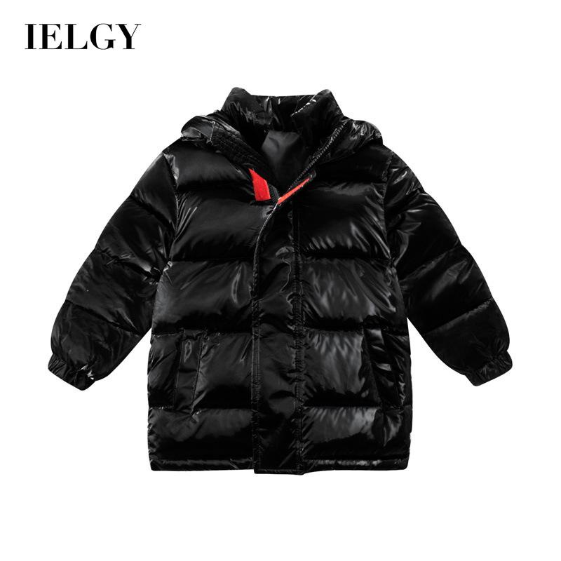 Áo khoác IELGY vải cotton mềm có mũ trùm đầu giữ ấm thời trang Hàn Quốc cho bé trai