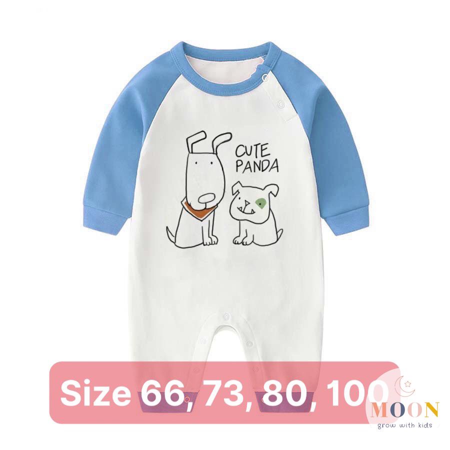 Bộ Body Dài Tay Chất Liệu Cotton Họa Tiết Đáng Yêu Cho Bé - Moon kids fashion