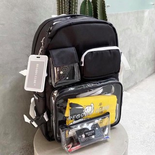 Balo thời trang nam nữ phản quang đẹp đi học tặng hộp bút , full phụ kiện tag tote ( vàng/xanh ) + giấy thơm