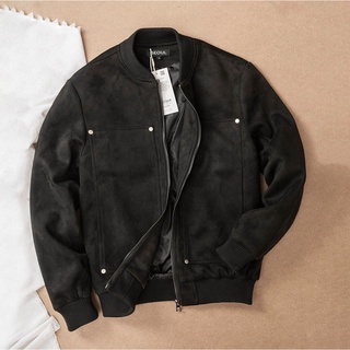 Áo bomber nam da lộn, chất vải da lộn mềm mịn dày dặn, phom dáng trẻ trung, dễ phối đồ - SEOUL