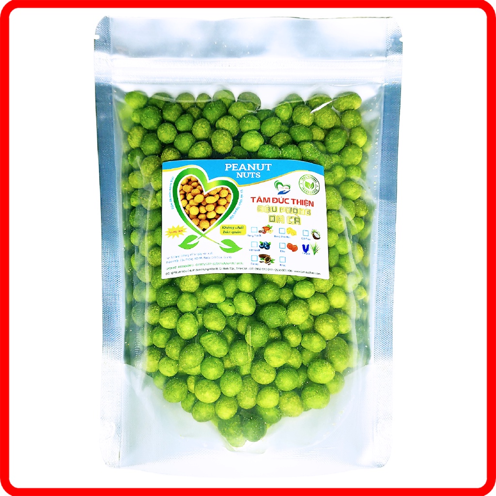 Combo 1KG Đậu Phộng 2 Vị: Rang Muối và Da Cá Lá Dứa Tâm Đức Thiện (2 x Túi 500GR)