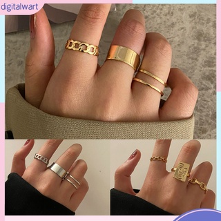 Bộ 3 Nhẫn Hợp Kim Chống Mài Mòn Thiết Kế Tinh Tế Thời Trang Cho Nữ