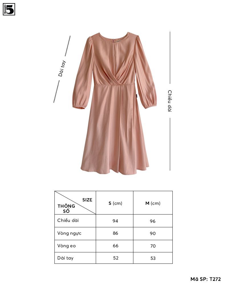 Đầm tay bồng nhún ly Twentyfive T272