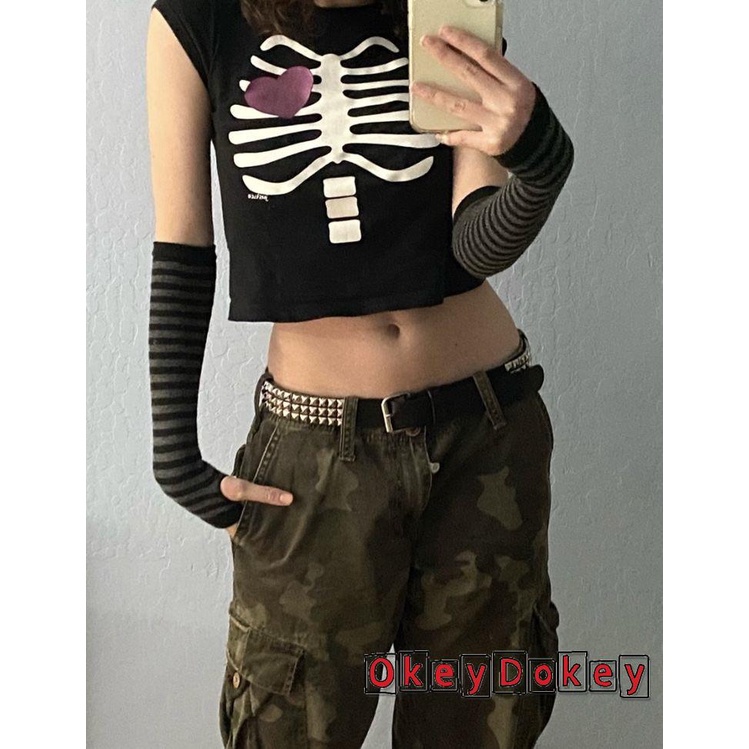 Găng tay ống dệt kim màu trơn/kẻ sọc thời trang dành cho bạn nữ