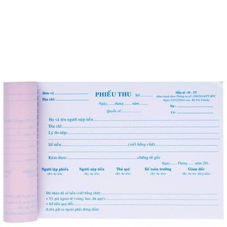 Phiếu thu 2 liên. Do VPP Hiếu Cường cung cấp
