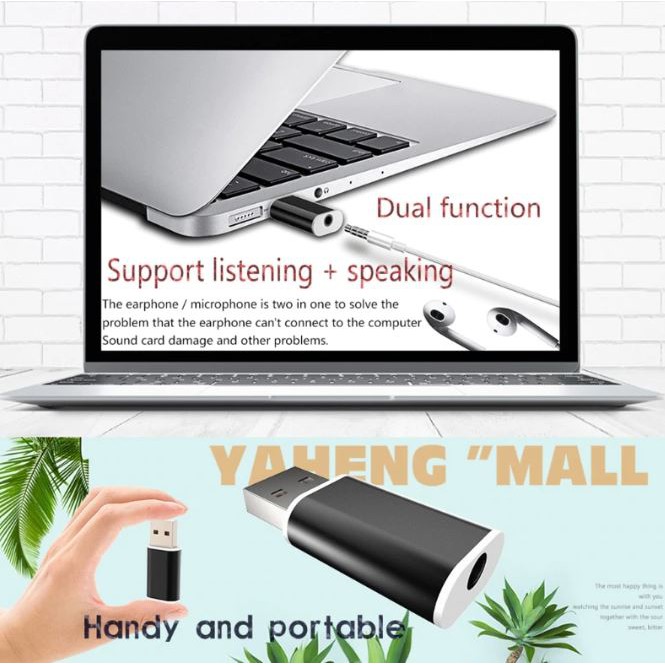 USB sound card âm thanh cho máy tính, laptop hỗ trợ headphone của smartphone