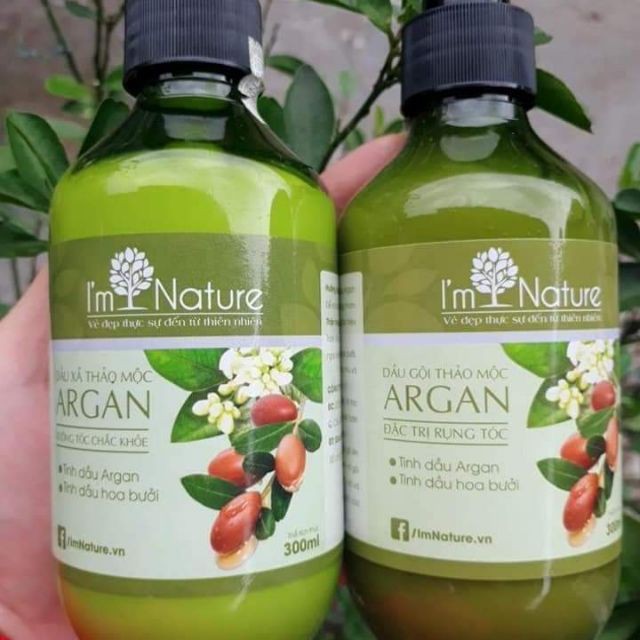 (+Quà) Dầu Gội Thảo Mộc Argan I'm Nature Ngăn Rụng - Mọc Tóc Suôn Dày Bóng Khỏe 300ml