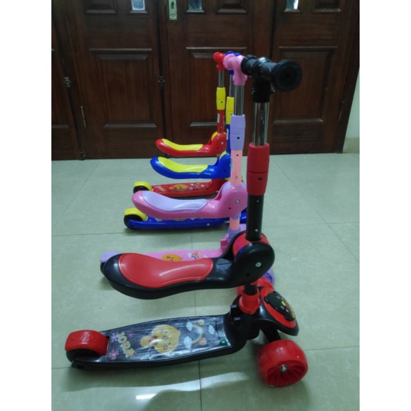 Xe trượt scooter chòi chân đa nặng 2in1freeshipcho bé 1-6 tuổi