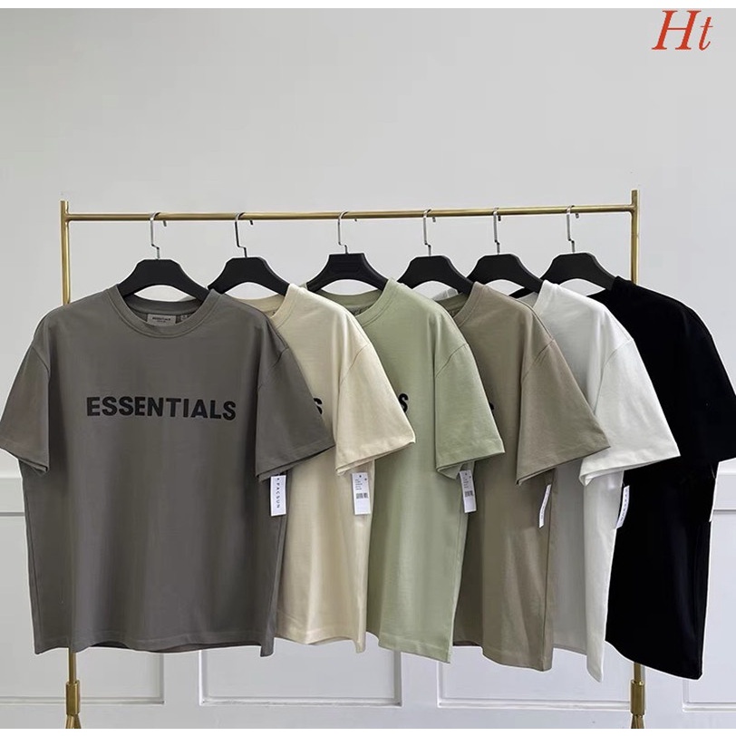 Áo phông cộc tay ESSENTIALS' form thụng chất liệu cotton nam nữ mặc đep (HT)