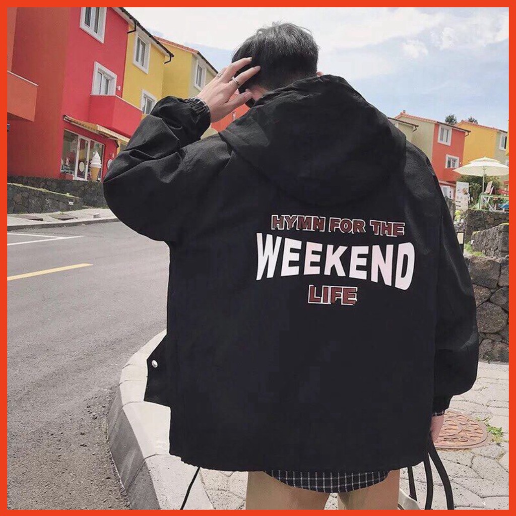Áo khoác dù unisex form rộng WEEKEND, nam nữ ulzzang WIND | BigBuy360 - bigbuy360.vn