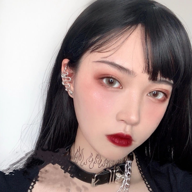 Khuyên Kẹp Vành Tai Hình Rắn Bằng Hợp Kim Phong Cách Punk Cá Tính Cho Nữ